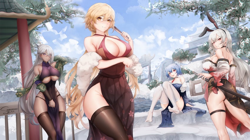 ots-14, groza, colphne, krolik, and nemesis (girls' frontline and 1 more) drawn by thatob