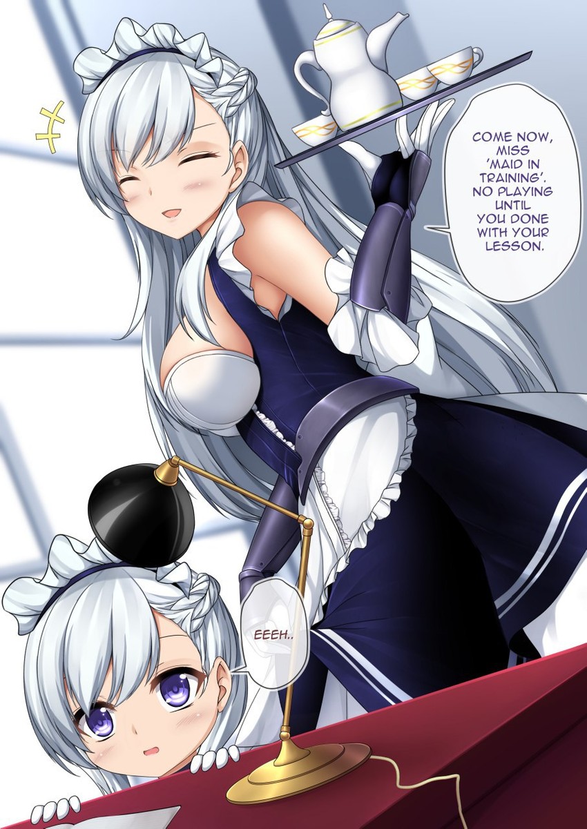 belfast and little bel (azur lane) drawn by sheita