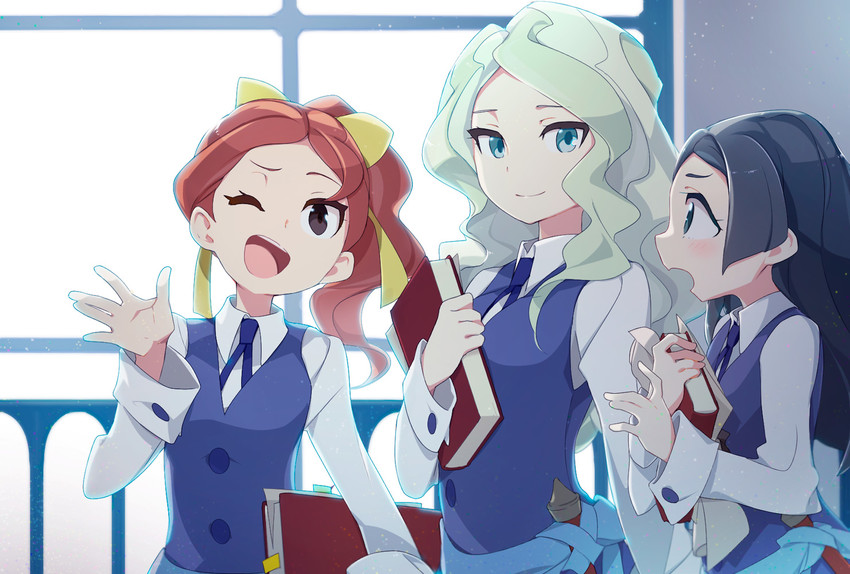 diana cavendish, barbara parker, and hanna england (little witch academia) drawn by koshou_shichimi
