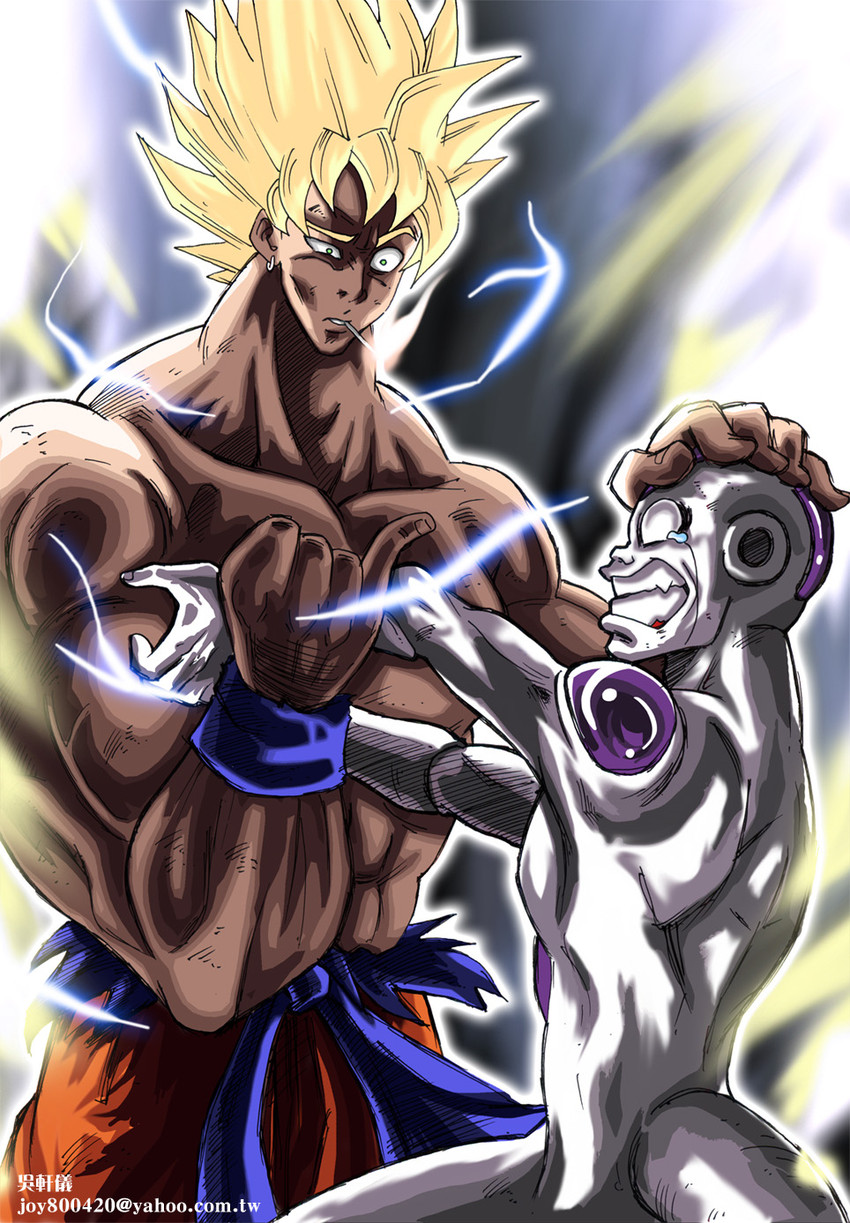 son goku, frieza, and final form frieza (dragon ball and 1 more) drawn by suan-yi-wu