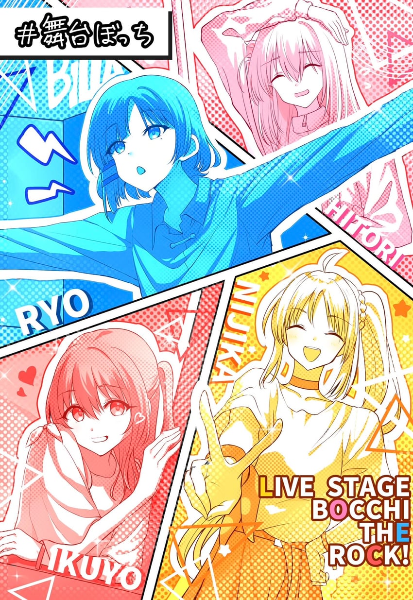 gotoh hitori, kita ikuyo, ijichi nijika, and yamada ryo (bocchi the rock!) drawn by kanaria_hisagi