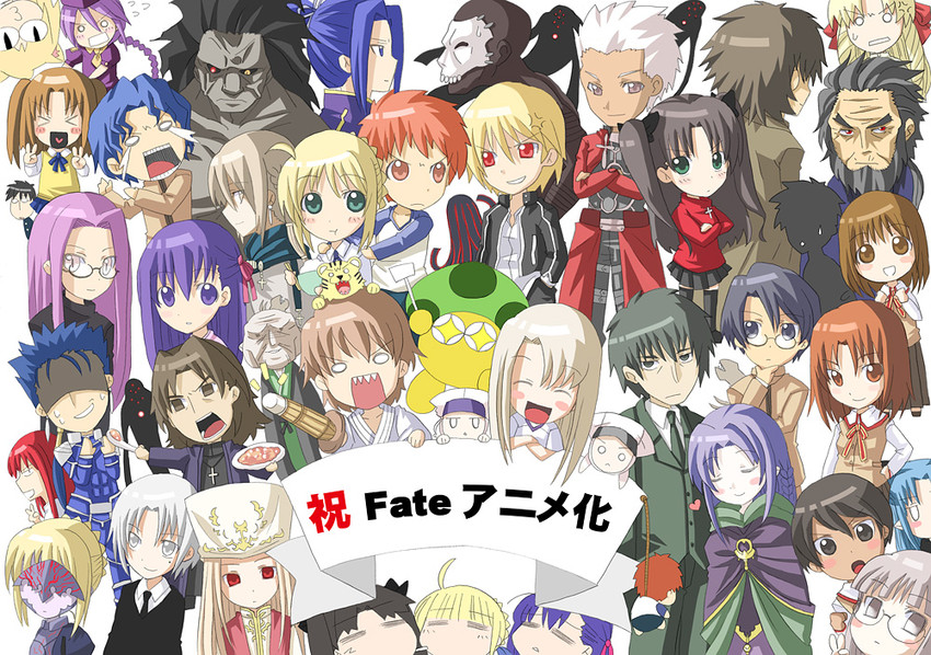artoria pendragon, saber, tohsaka rin, illyasviel von einzbern, gilgamesh, and 28 more (fate and 5 more) drawn by kazuki_ren
