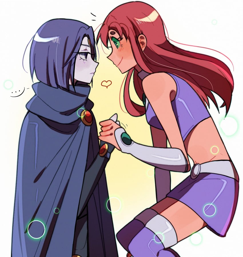 raven and starfire (dc comics and 1 more) drawn by huyandere