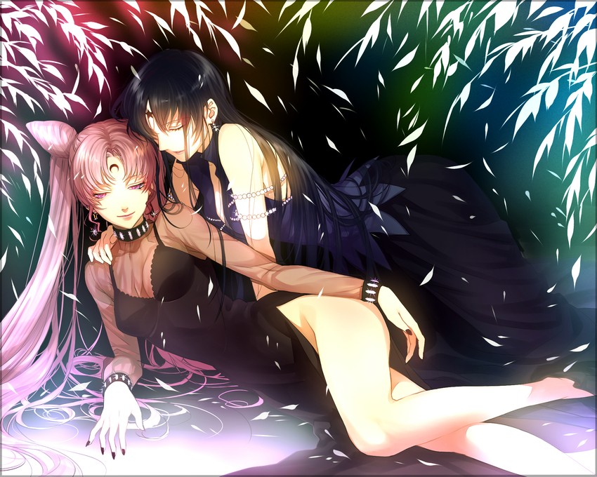 chibi usa, tomoe hotaru, black lady, and mistress 9 (bishoujo senshi sailor moon and 2 more) drawn by kazari_tayu