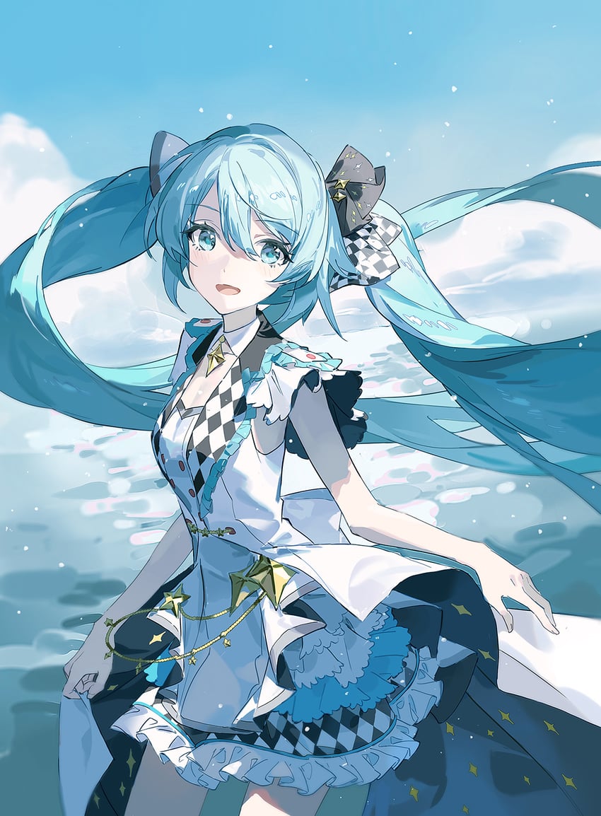 hatsune miku and more more jump! miku (vocaloid and 1 more) drawn by myth1944