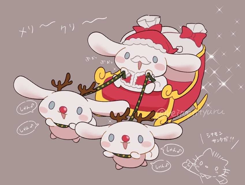 cinnamoroll, rudolph the red nosed reindeer, and dear daniel (sanrio and 2 more) drawn by reimentyuru