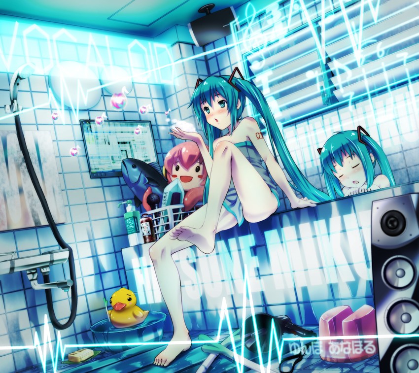 hatsune miku, megurine luka, and takoluka (vocaloid) drawn by inuga_anahoru