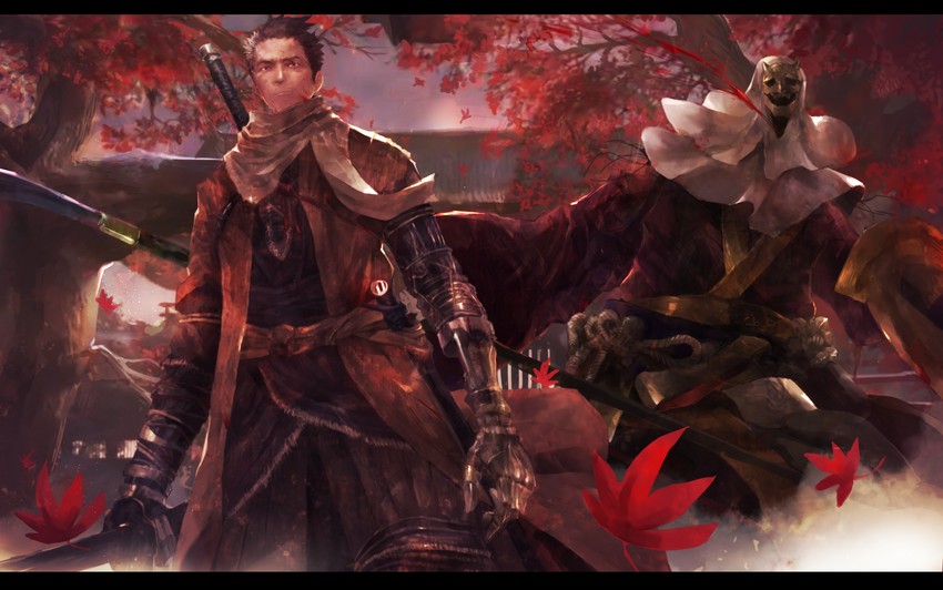 sekiro and corrupted monk (sekiro: shadows die twice) drawn by mono_(jdaj)