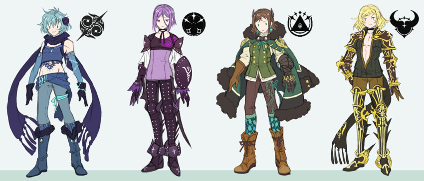 four, three, five, and two (drag-on dragoon and 1 more) drawn by shinzui_(fantasysky7)
