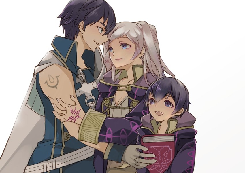 female robin, chrom, and male morgan (fire emblem and 1 more) drawn by renkonmatsuri