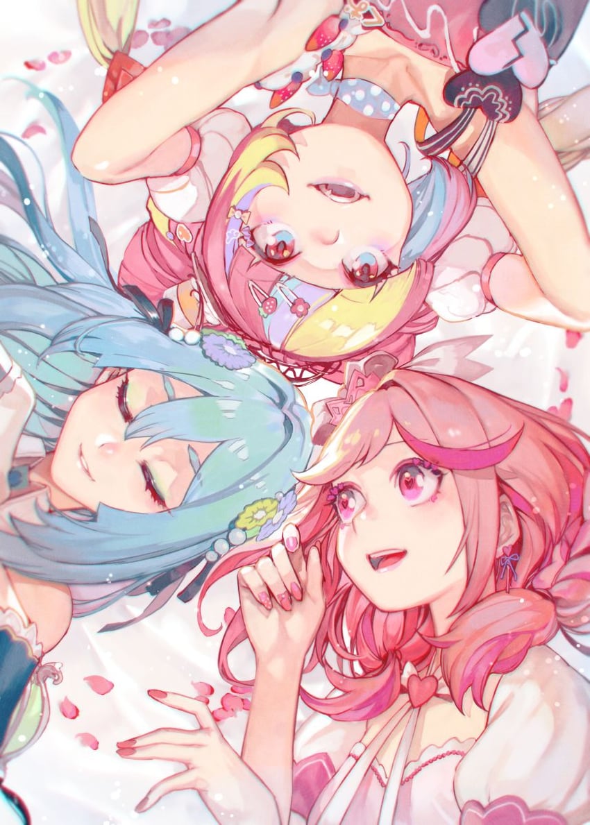 kirara akaru, yurizono eryu, and komurasaki kuo (project luminasys) drawn by hungry_clicker