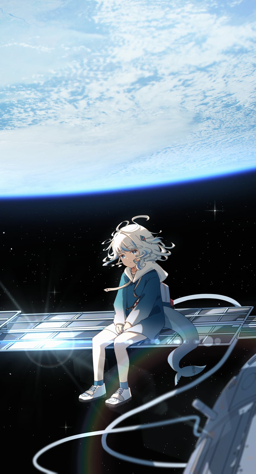 gawr gura (hololive and 1 more) drawn by jl_tan