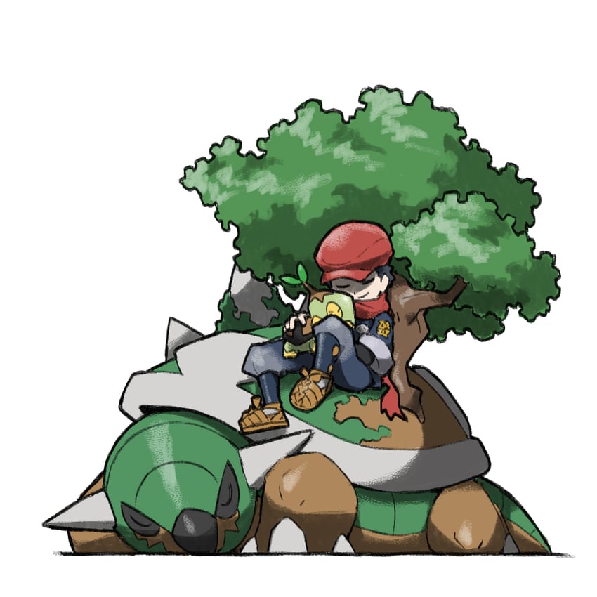rei, turtwig, and torterra (pokemon and 1 more) drawn by blacknirrow