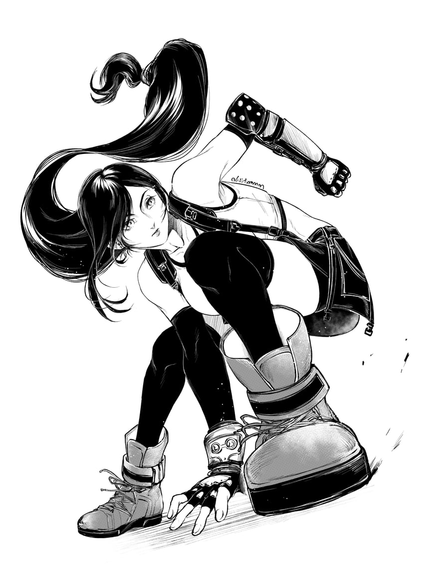 tifa lockhart (final fantasy and 3 more) drawn by kirinomon