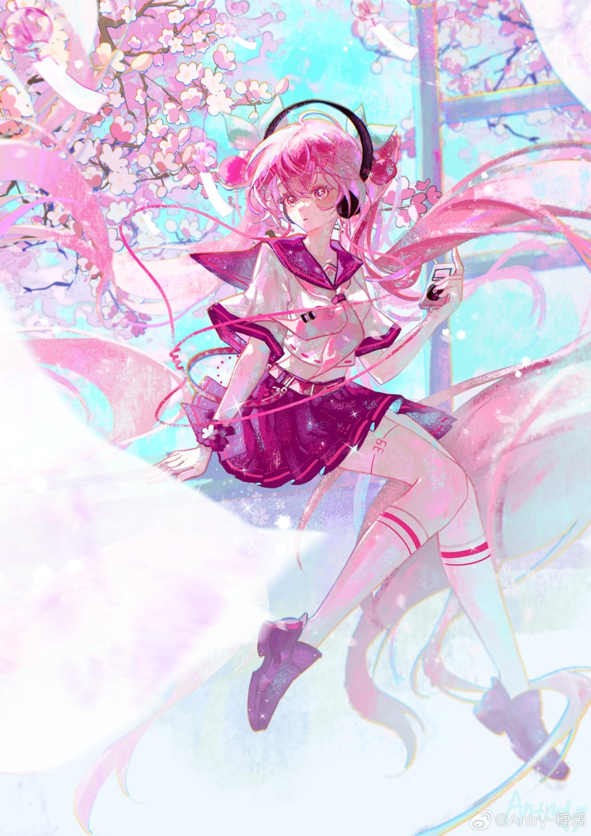 hatsune miku and sakura miku (vocaloid) drawn by antry_tange