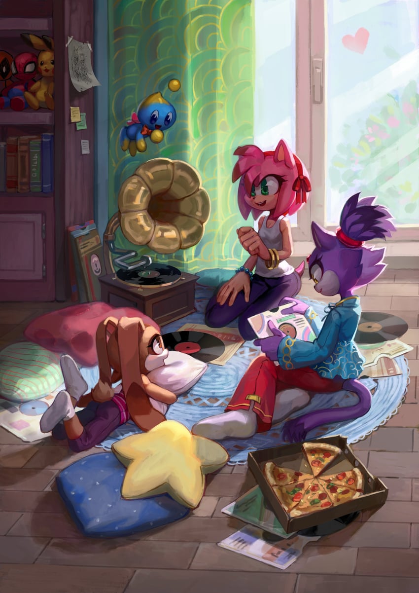 pikachu, amy rose, blaze the cat, deadpool, spider-man, and 3 more (pokemon and 4 more) drawn by starcat_bloom