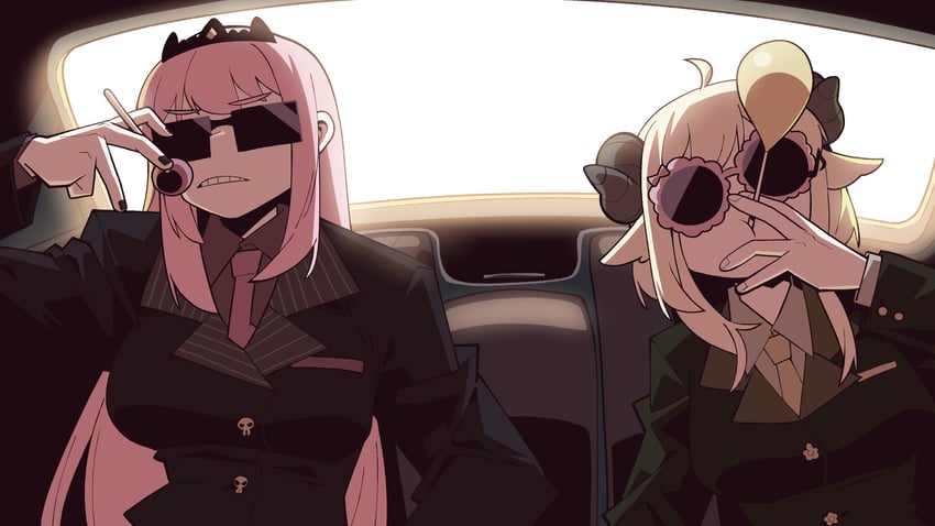 mori calliope and tsunomaki watame (hololive and 1 more) drawn by cocomayo29_(tomato)