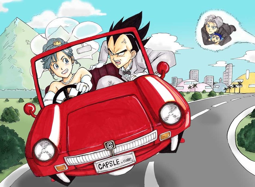 vegeta, bulma, and trunks (dragon ball and 1 more) drawn by alice_kei_(lemon-jiru)