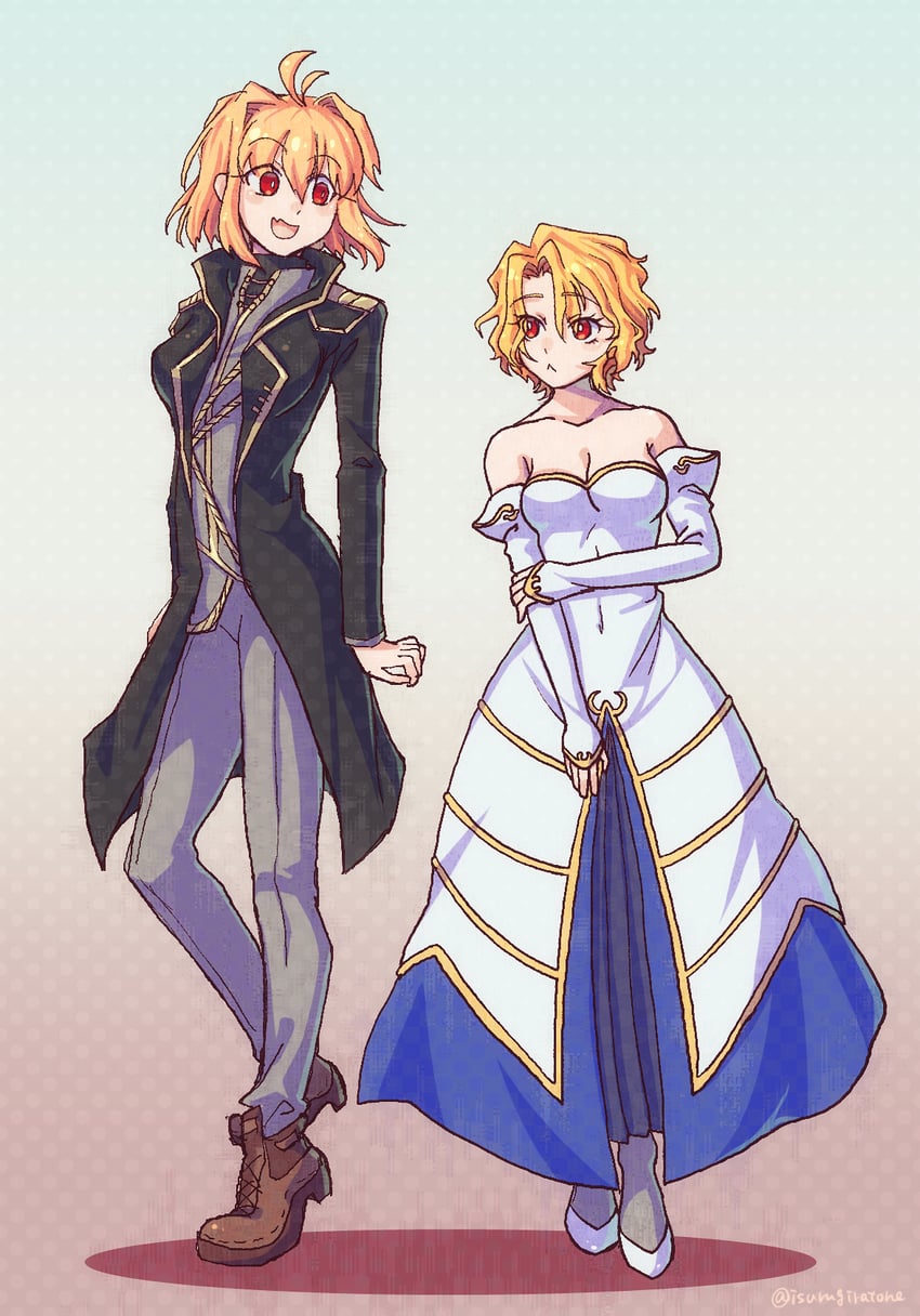 arcueid brunestud, don quixote, sancho, and archetype earth (project moon and 3 more) drawn by isurugiratone