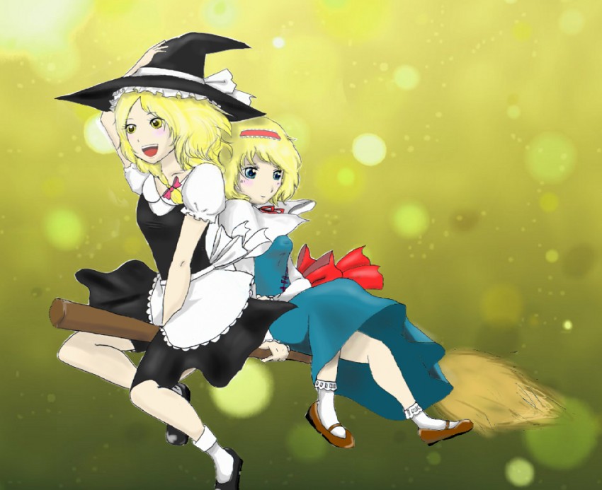 kirisame marisa and alice margatroid (touhou) drawn by merii_(kyao)