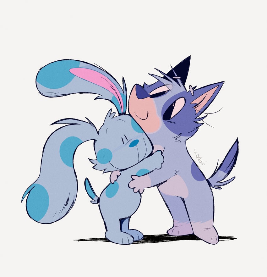 bluey heeler and blue (bluey and 1 more) drawn by revauri