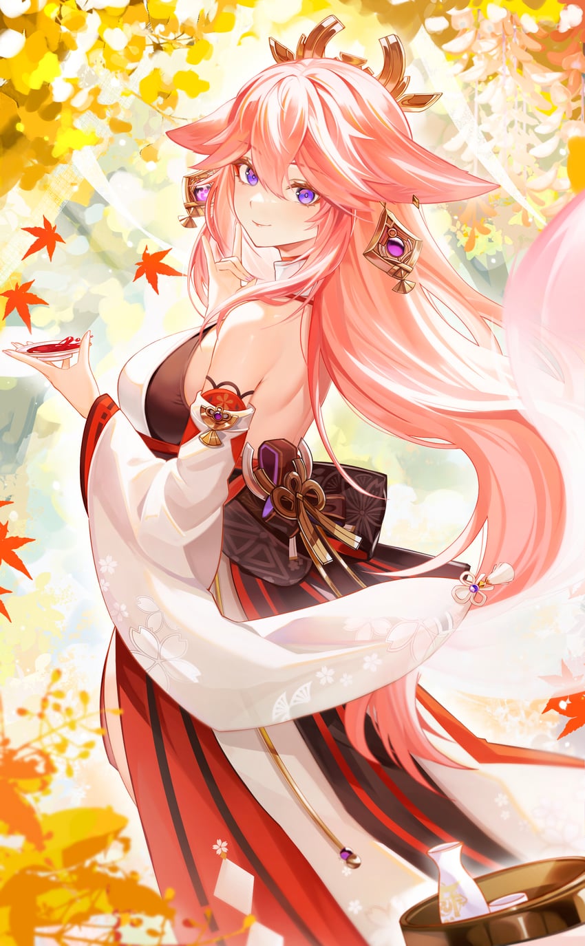 yae miko (genshin impact) drawn by chen_ying_(alan-yut)