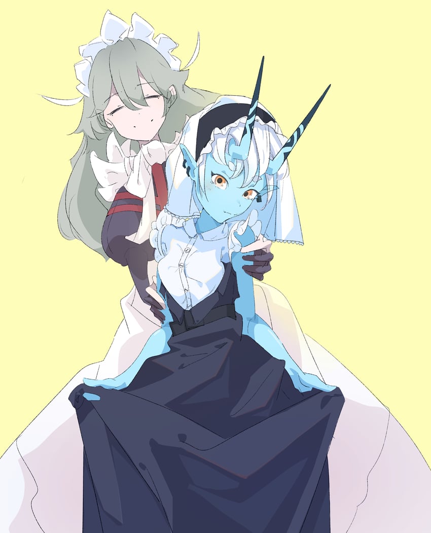 soukaku and alexandrina sebastiane (zenless zone zero) drawn by lq9140