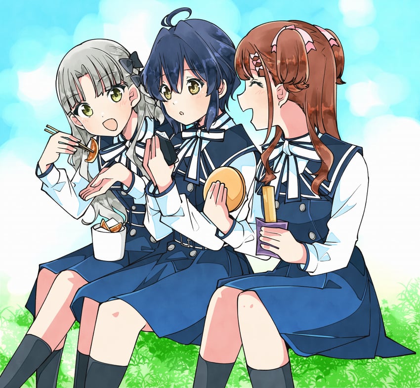 takigawa miu, sera honoka, and nagamine kaede (22/7) drawn by trefle_r