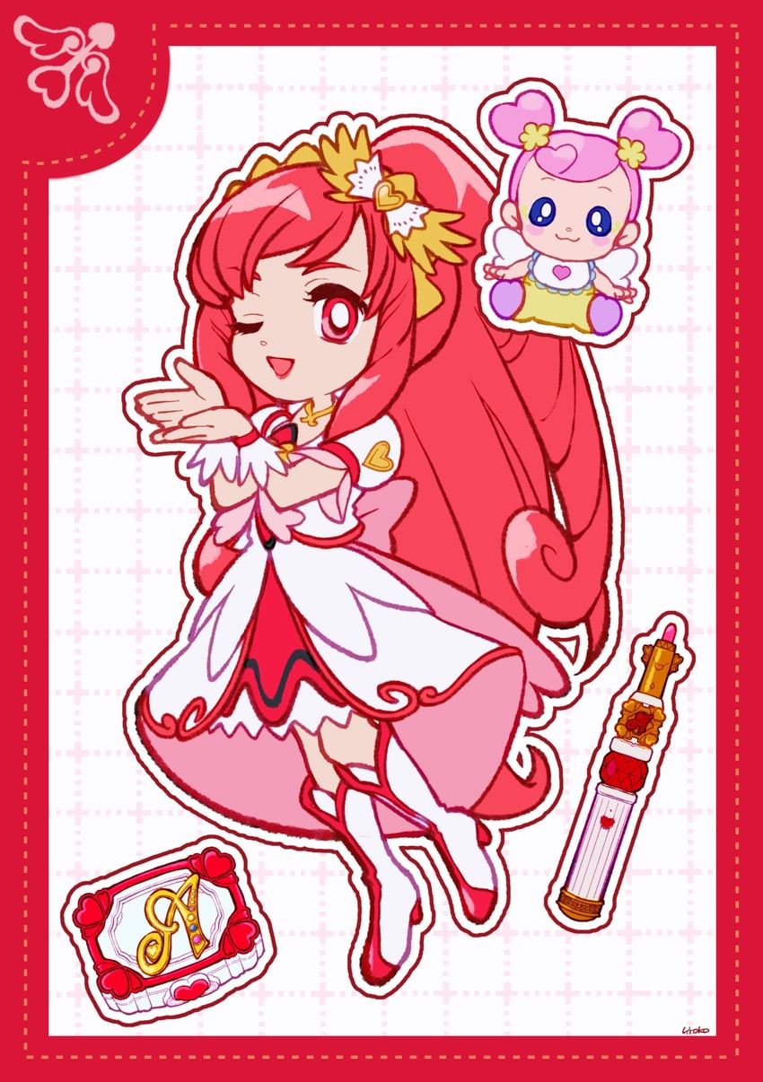 madoka aguri, cure ace, and ai-chan (precure and 1 more) drawn by uwded_207