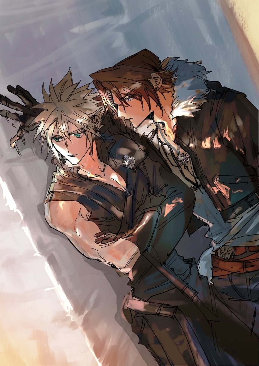 cloud strife and squall leonhart (final fantasy and 3 more) drawn by shio_ga