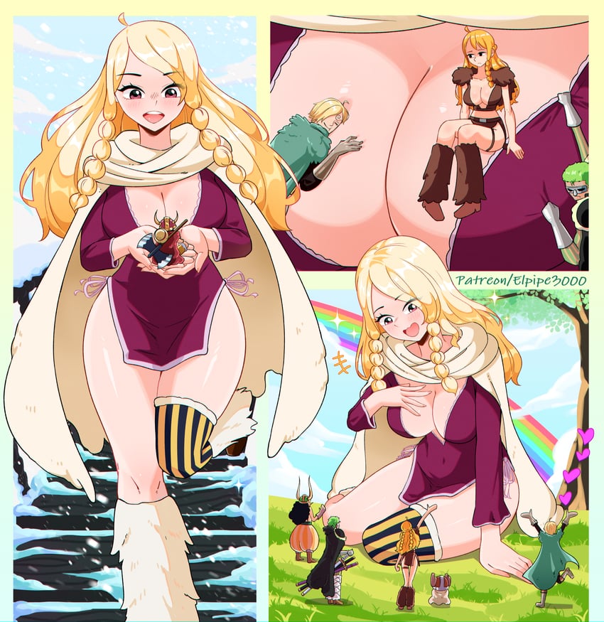 nami, monkey d. luffy, roronoa zoro, sanji, tony tony chopper, and 2 more (one piece) drawn by elpipe_3000