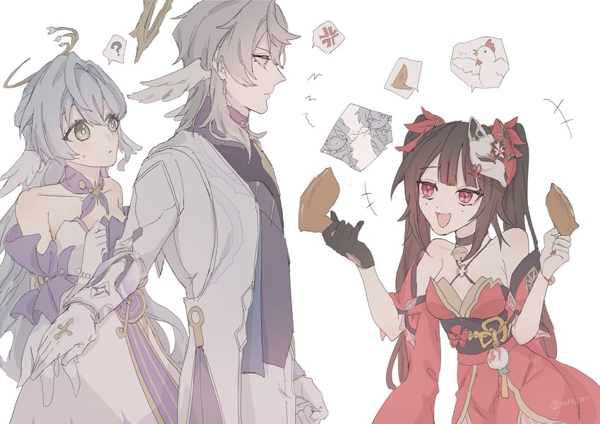 sparkle, robin, and sunday (honkai and 1 more) drawn by muto_0871
