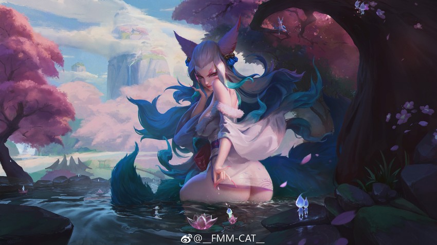 ahri and spirit blossom ahri (league of legends) drawn by fmm_cat