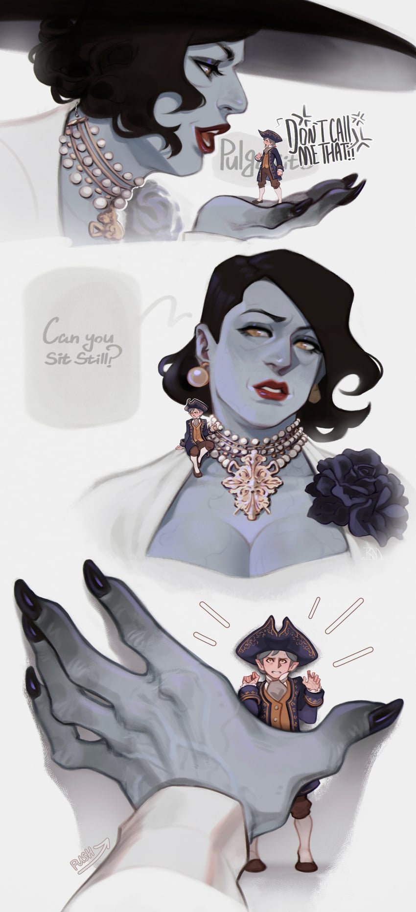 alcina dimitrescu and ramon salazar (resident evil and 2 more) drawn by pooziqo-royal