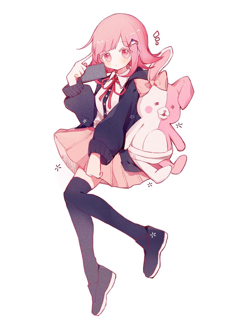 nanami chiaki and monomi (danganronpa and 2 more) drawn by cot_(co2cotton)