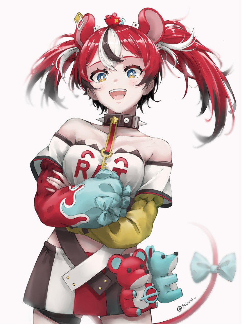 hakos baelz and mr. squeaks (hololive and 1 more) drawn by fairxw
