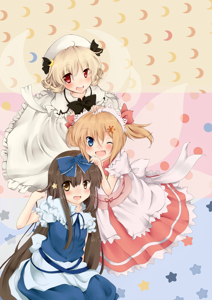star sapphire, luna child, and sunny milk (touhou) drawn by nekomitei