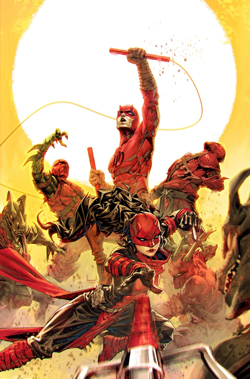 daredevil, elektra natchios, matt murdock, and hybrid (marvel and 1 more) drawn by kael_ngu