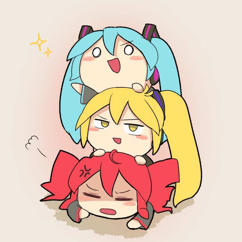 hatsune miku, kasane teto, and akita neru (vocaloid and 2 more) drawn by ryusei_wuraha