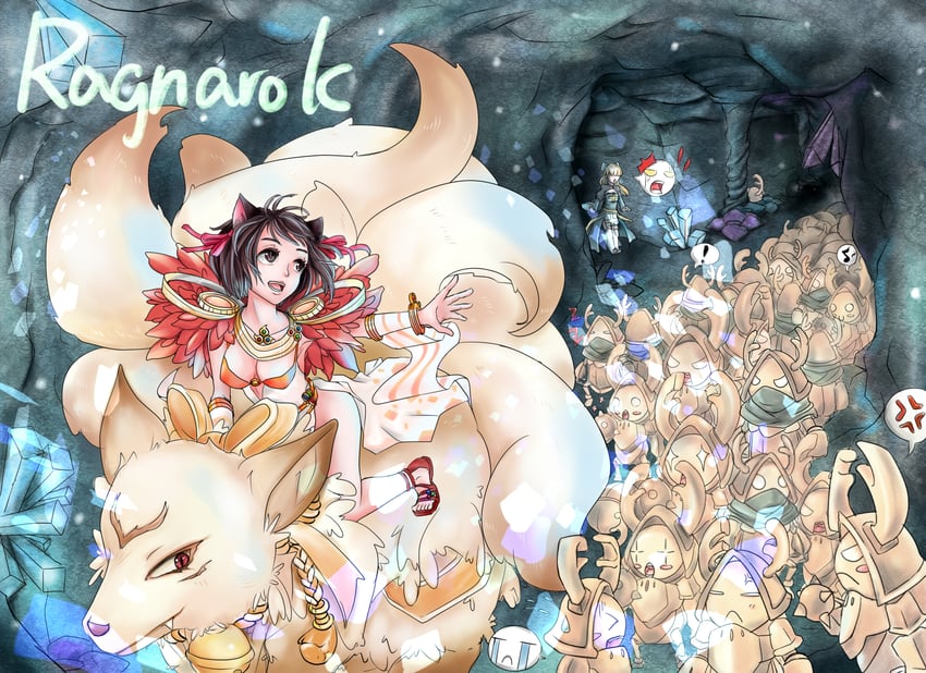 arch bishop, sorcerer, two-horn scaraba, and one-horn scaraba (ragnarok online) drawn by liao_(slight0825)