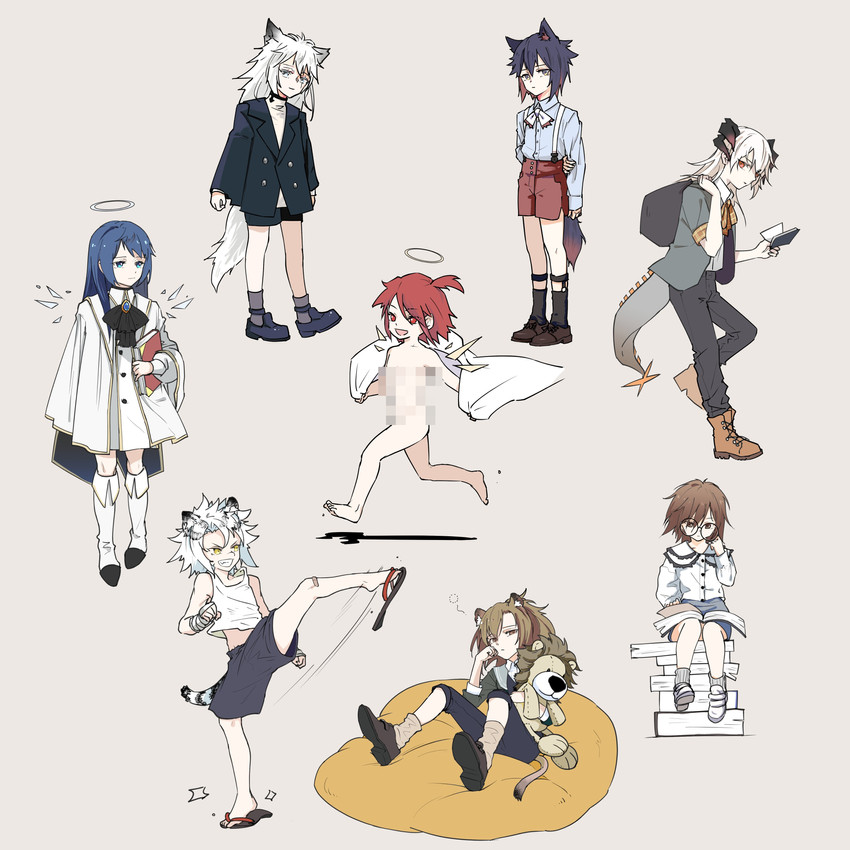 texas, lappland, exusiai, mostima, saria, and 3 more (arknights) drawn by pejoywine