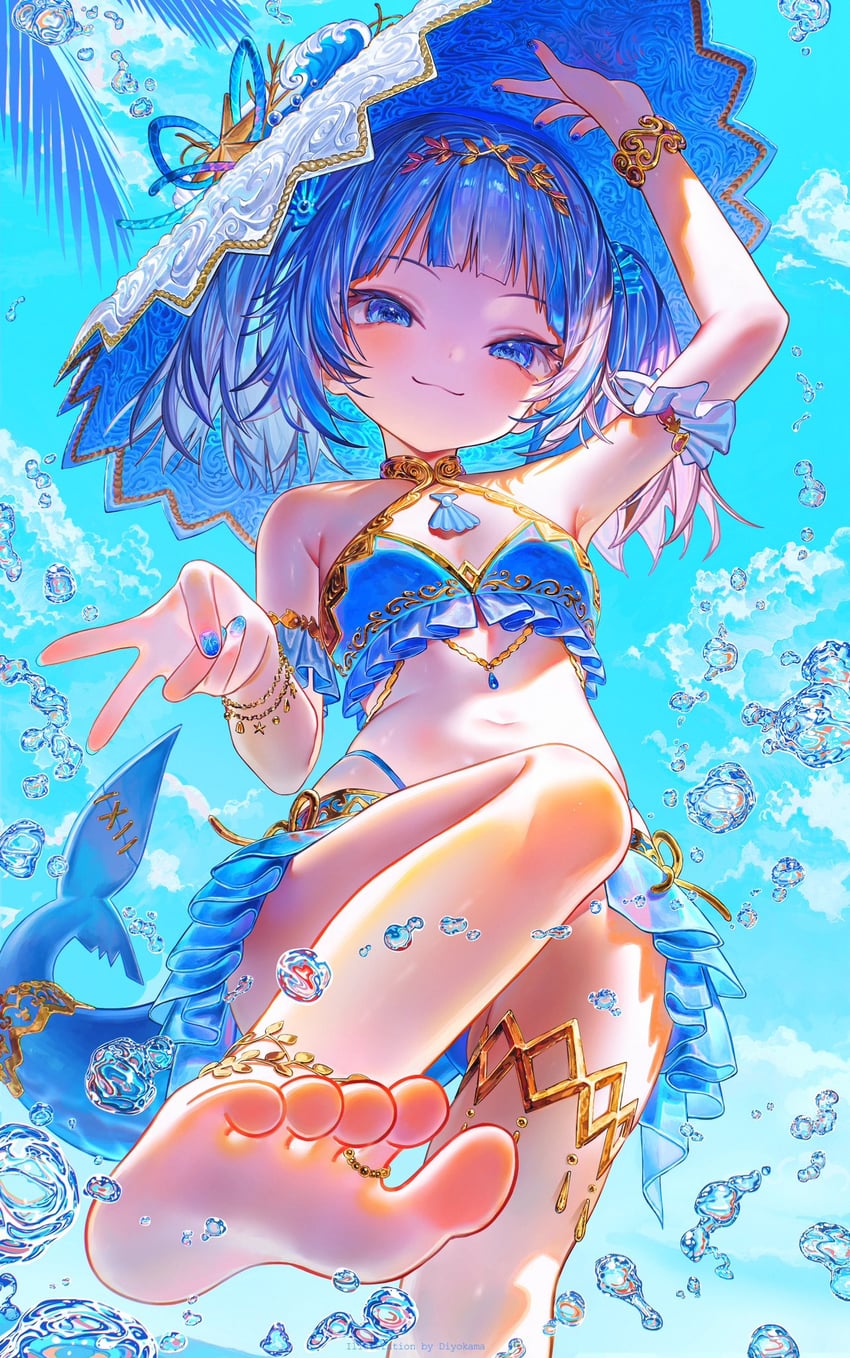 gawr gura (hololive and 1 more) drawn by diyokama