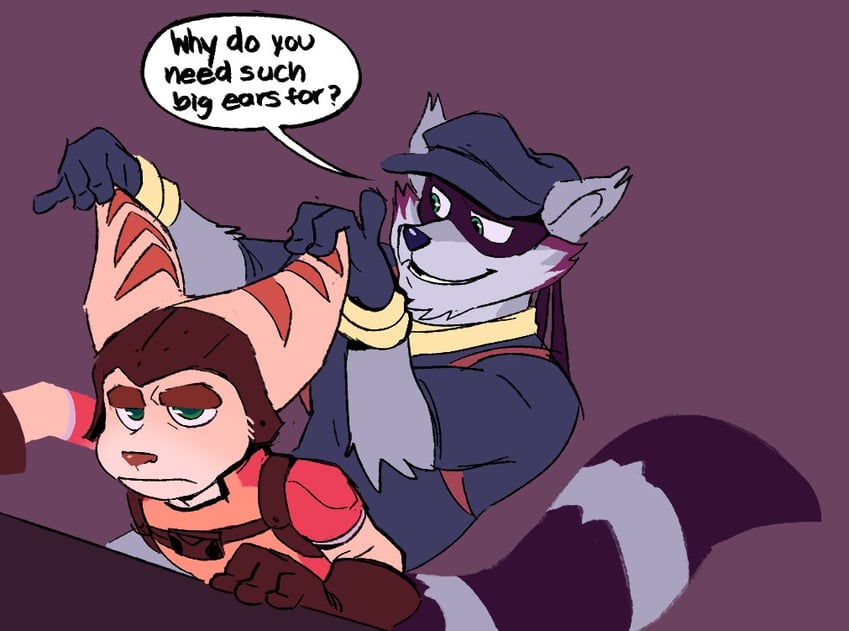 sly cooper and ratchet (sly cooper and 1 more) drawn by ploommy