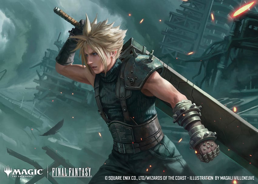 cloud strife (final fantasy and 3 more) drawn by magali_villeneuve