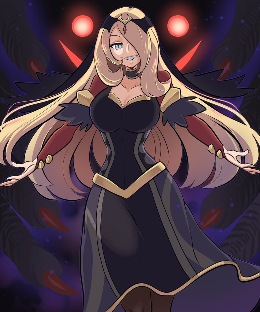 cynthia and giratina (pokemon and 1 more) drawn by missandydandy