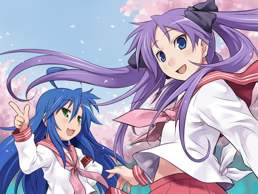 hiiragi kagami and izumi konata (lucky star) drawn by maruto!