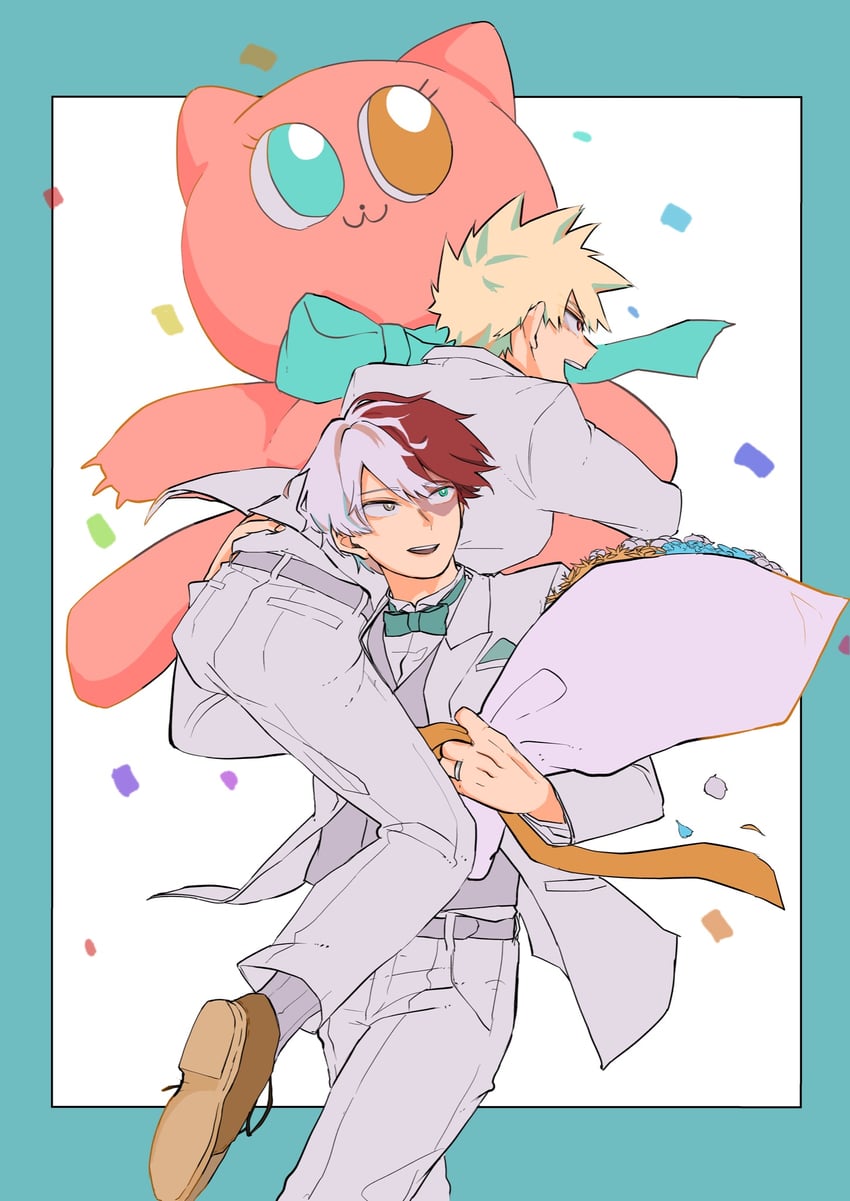 bakugou katsuki and todoroki shoto (boku no hero academia) drawn by yasasisa_1018