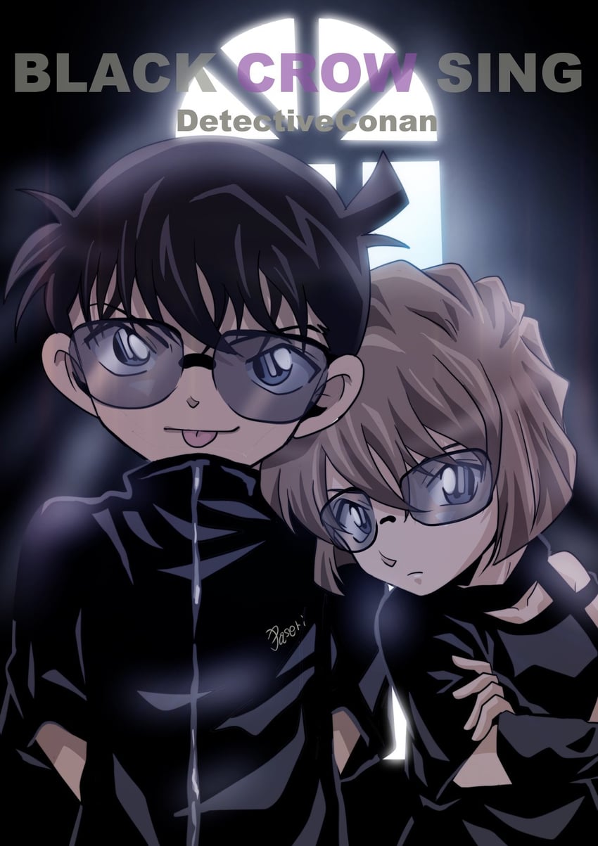 edogawa conan and haibara ai (meitantei conan) drawn by paseri_(l7dgtxtsnlmfwlb)