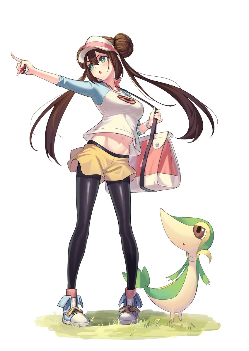 rosa and snivy (pokemon and 1 more) drawn by dl_(dl_6ix)