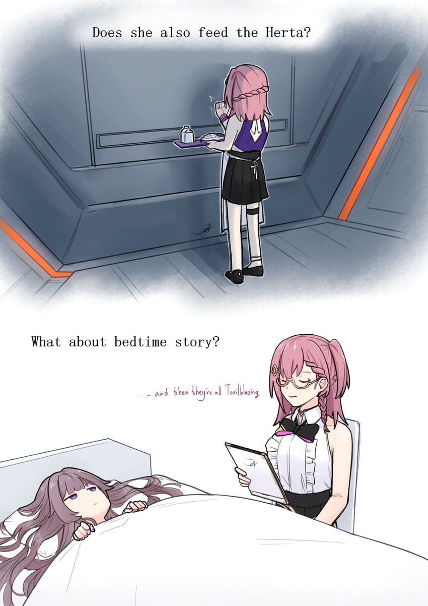 herta and asta (honkai and 1 more) drawn by chickenchikin